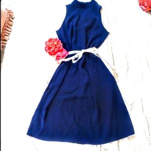 Pretty! Ann Taylor blue high neck dress medium